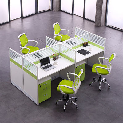 30 mm di spessore Centro chiamate verde Ufficio Cubicle Stazione di lavoro Scrivania con dimensioni personalizzate e stile moderno