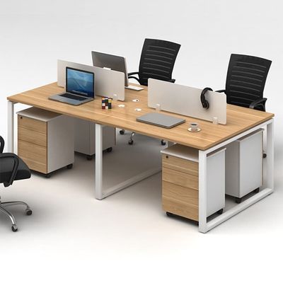 Tavolo da lavoro modulare in legno per scrivania lineare dritta a 4 vie