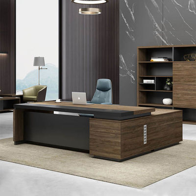 2 Metri 50mm Scrivanie per ufficio dirigenziali CEO Scrivania a forma di L con armadietto laterale