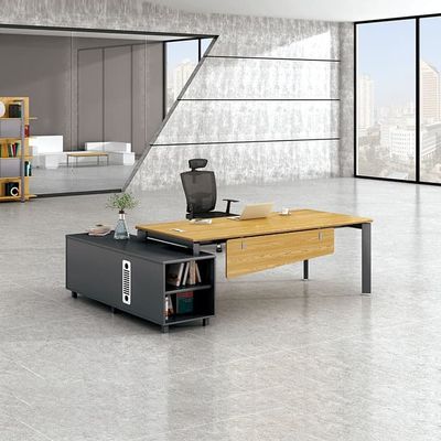 Scrivanie esecutive moderne di lusso desktop gialle a forma di L Tavoli da regista MFC