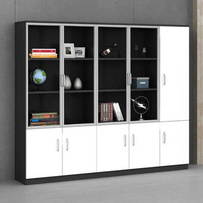 Armadietti di archiviazione in legno per ufficio da 79 pollici Armadietto di stoccaggio a 5 ante OEM bianco