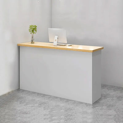 Banco reception piccolo salone per unghie in legno bianco da 1000 mm
