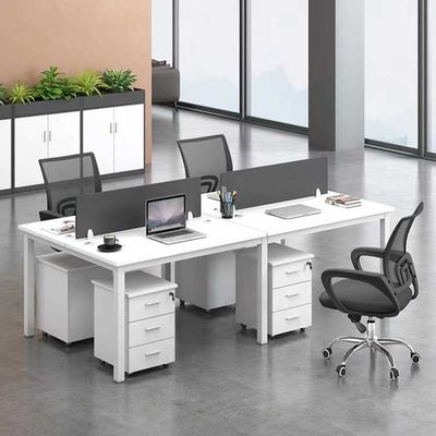 Scrivanie per postazioni di lavoro per 4 persone, spazio aperto da 25 mm, resistenti ai graffi