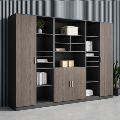 Armadio per ufficio in legno di grande capacità ODM per schedario in legno nero da 2,4 m