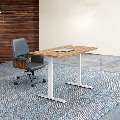 Scrivania in melamina regolabile in altezza in legno con bordo in PVC
