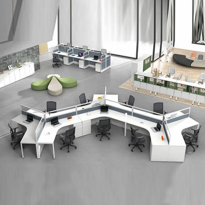 Personalizza Desktop a forma di Y 4 6 8 Persone Workstation di ufficio in legno