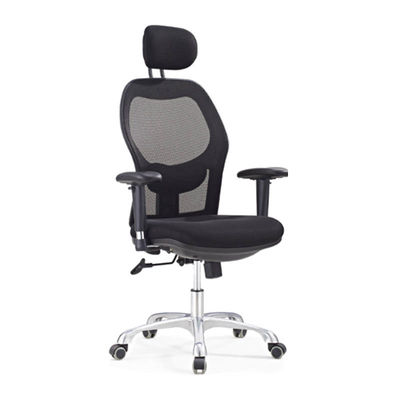 Sedia da ufficio girevole ergonomica a maglia nera