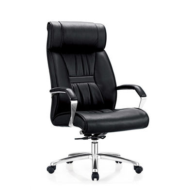 Sedile da ufficio nero a rotelle rotative in PU