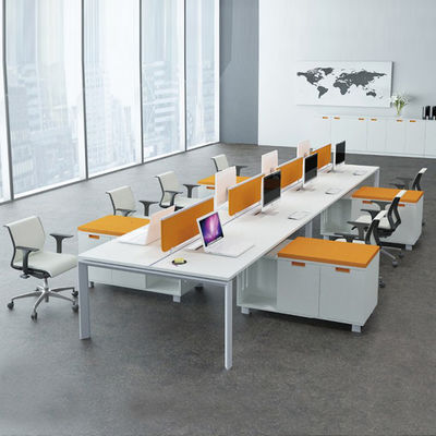 Arredamento per ufficio in legno 8 Persone Tavolo per personale Stazione di lavoro modulare per ufficio aperto