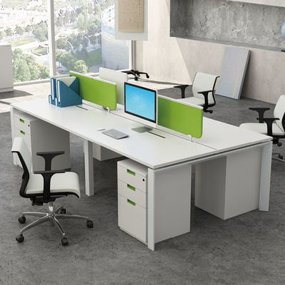 Cubicolo modulare bianco Tavolo ufficio Tavolo scrivania Stazione di lavoro per 4 persone