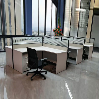 Ufficio aperto Stazioni di lavoro del personale Modulare schermo di vetro Stazioni di lavoro scrivania