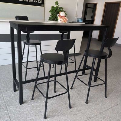 Tavolo da bar per liquori con telaio in metallo nero da 1600W con pannello in melamina spesso 25mm, mini armadietto da bar