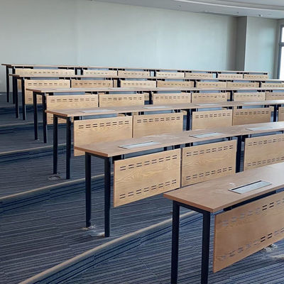 Tavolo da sala riunioni curvo in melamina personalizzabile da 25 mm per studenti e conferenze