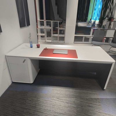 Luxury White Mdf CEO Ergonomico Direttore Esecutivo Scrivania Con cassetti
