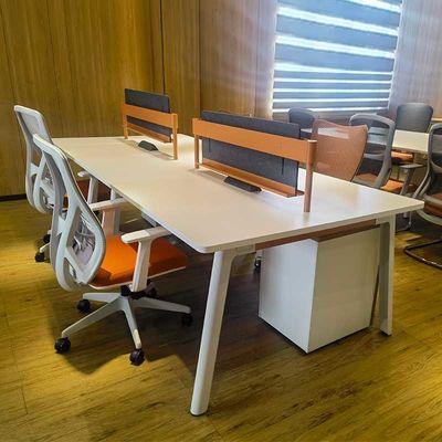 Bianco Modulare 4 6 posti Persone Scrivania aperta Staff Stazioni di lavoro per mobili da ufficio