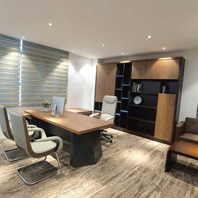 Tavolo da ufficio di lusso in forma di L con colori personalizzabili e cartone di melamina 2500*2000*750HMM