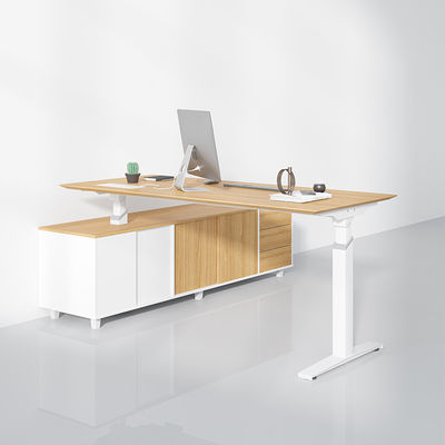 Modern Height Adjustable Electric Executive Desk Legno A Forma di L