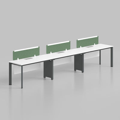 W3600*D1200*H750MM Arredamento per ufficio modulare a 6 posti Tavolo da lavoro per computer bianco