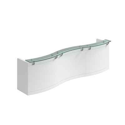Modern White Beauty Salon Reception Desk con tavolo di verniciatura e vetri di taglia personalizzata