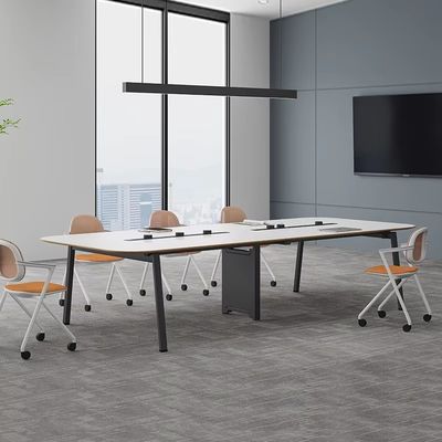 Arredamento per ufficio BESTON Tavolo da conferenza in legno bianco rettangolare personalizzabile
