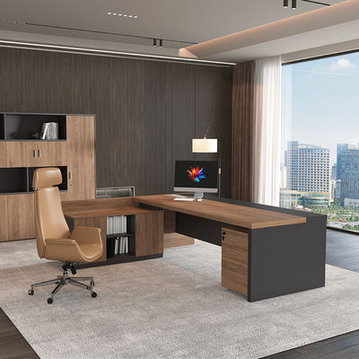 Mobili per ufficio executive di lusso Scrivania CEO in legno Scrivania per computer per ufficio