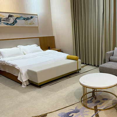 Hotel di lusso 5 stelle Letto personalizzato in legno Set di camera da letto per hotel moderni