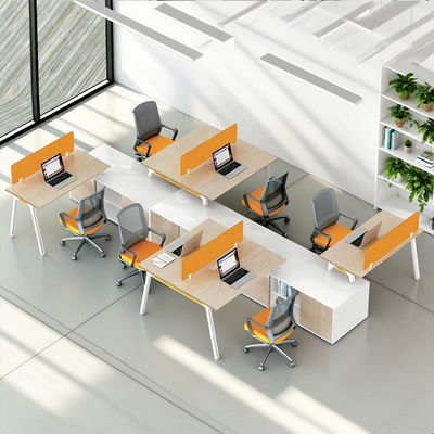 Stazioni di lavoro in legno Scrivania 4 posti a sedere Staff Desk Office Cubicles Stazioni di lavoro in zona