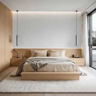 Al dettaglio Arredamento per camere da letto per hotel di lusso In legno Letto per hotel 5 stelle con tavolo da letto