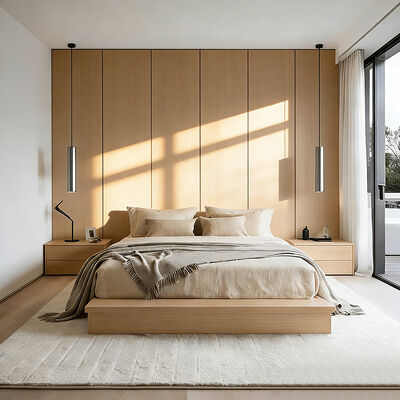 Set di mobili per camera da letto in legno a 5 stelle per hotel, letto king size o queen size, comodino per hotel e villa