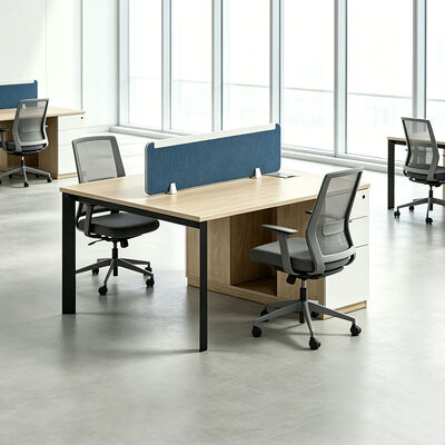 Scrivanie modulari per postazioni di lavoro per ufficio dallo stile moderno che forniscono soluzioni di spazio di lavoro adattabili per le esigenze dell'ufficio contemporaneo