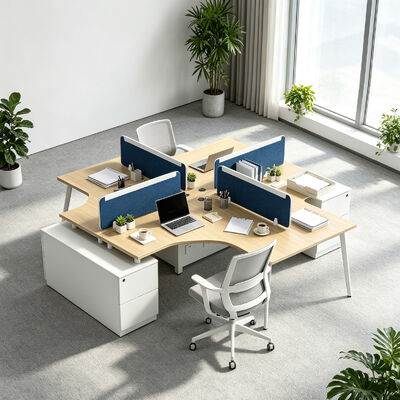 Scrivanie di postazione di lavoro modulare con cartone di melamina da 25 mm, layout personalizzabili e mobile storage cabinet per uffici collaborativi